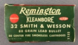Box of Remington 32 Smith and Wesson ammunition