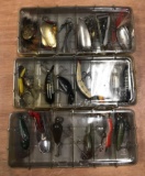 Group of 3 plastic organizers with lures