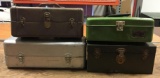 Group of 4 Metal Fishing Tackle Boxes