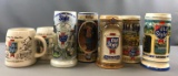 Group of 7 Old Style steins