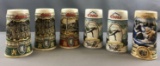 Group of 6 Coors steins