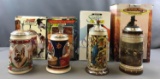 Group of 4 Animal themed steins, one artist signed