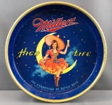 Vintage Miller High Life Round Tin serving tray