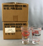 Group of 2 Bud Racing Set Glasses In original shipping boxes
