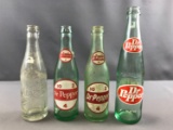 Group of 4 Vintage Dr Pepper bottles