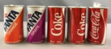 Group of 5 Vintage Soda Cans with unusual tops