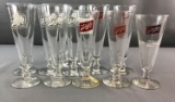 Group of 12 Schlitz tall fluted beer glasses