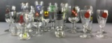 Group of 18 beer glasses in various styles and sizes