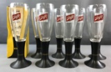 Group of 9 Schlitz lighted beer glasses