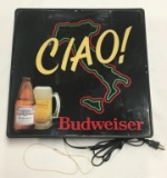 Vintage Budweiser CIAO! Advertising Lighted Sign