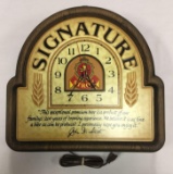 Vintage Stoh Signature Advertising Lighted Clock Sign