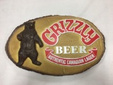 Vintage Grizzly Beer Advertising Sign