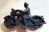 Vintage Cast-iron police patrol cast iron motorcycle figure