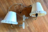 Group of 2 clear glass wall sconces