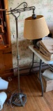 Vintage brass floor lamp with art deco design
