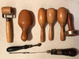 Group of 8 vintage wooden sewing/darning items