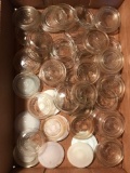 Group of 40+ vintage glass and porcelain canning lids