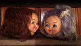 Group of 2 Vintage Doll Face tissue box covers