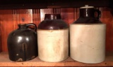 Shelf lot of 3 Vintage Jug crocks