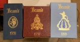 Group of three Jim beams whiskey decanters with original boxes