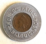 Antique St Louis Worlds Fair Lucky penny pocket piece