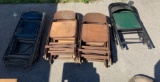 Large group of vintage metal folding chairs