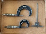 Group of two craftsman micrometers and depth gauge