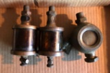 Group of 3 vintage brass tractor oilers