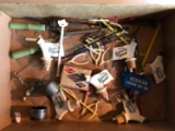 Group of Vintage corks, stirrers, curling iron and more