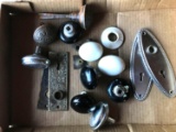 Group of Vintage doorknobs and hardware