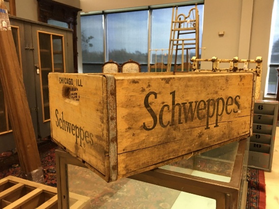 Vintage Advertising Schweppes Wooden Box