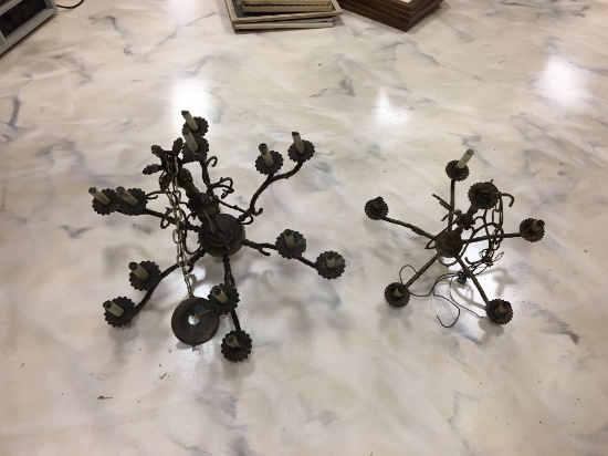 Group of 2 Vintage Chandler Lights