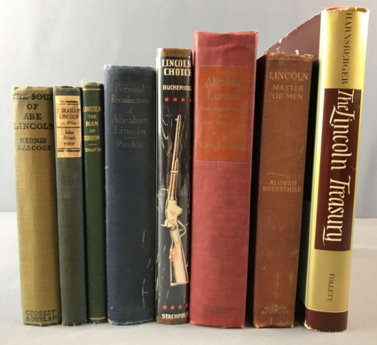 Group of 8 Vintage books on Abraham Lincoln