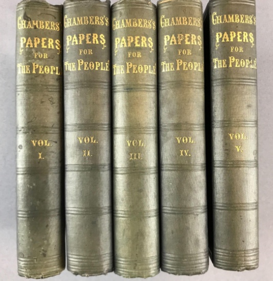 Antique Books Chambers Papers for the People 5 volumes