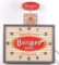 Vintage Burger Beer Light Up Advertising Calendar Clock