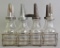 Vintage Brookins Glass Motor Oil Bottle Set with Spouts and Carrier