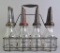 Vintage Amco Corp. Glass Motor Oil Bottle Set with Spouts and Carrier