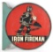 Vintage Iron Freeman Advertising Double Sided Flanged Metal Sign