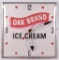 Vintage Oak Brand Ice Cream Advertising Clock
