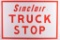 Vintage Sinclair Truck Stop Double Sided Advertising Porcelain Sign