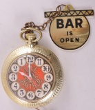 Vintage Have Another Clock with Bar is Open Sign