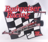 Budweiser Racing Metal Advertising Beer Sign