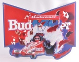 Budweiser Racing Metal Advertising Beer Sign