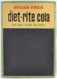 Vintage Diet Rite Cola Advertising Metal Chalkboard Sign