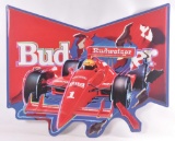 Budweiser Racing Metal Advertising Beer Sign