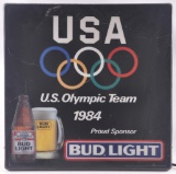 Vintage 1984 Bud Light US Olympic Team Light Up Advertising Beer Sign