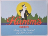 Modern Hamm's Beer Metal Advertising Beer Sign