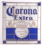 Vintage Corona Extra Advertising Stain Glass Sign