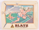 Vintage Blatz Vacuum Formed Advertising Beer Sign