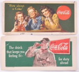 Group of 2 Antique Coca Cola Advertising Napkin Holder Toppers